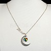 Tibetan Style Moon Alloy Pendant Necklaces NJEW-JN01180-8