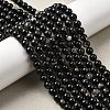 Natural Black Tourmaline Beads Strands X-G-F666-05-6mm-6