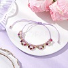Flower Glass Seed Beads & Natural Agate Beaded Bracelets BJEW-MZ00222-02-1