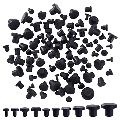 100Pcs 10 Styles Silicone Hole Plugs AJEW-NB0007-79-1