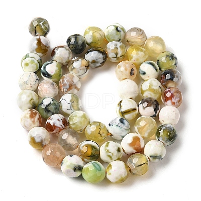 Dyed & Heated Natural Fire Crackle Agate Beads Strands G-P539-B01-23-1