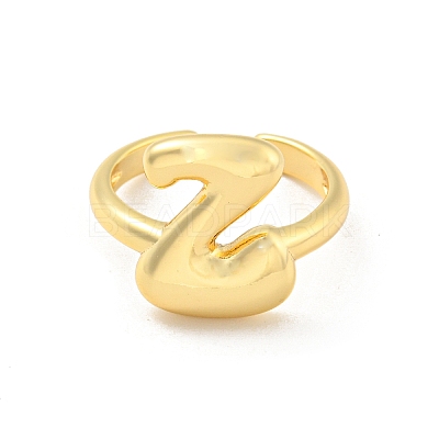 Brass Letter Open Cuff Rings for Women RJEW-G313-01Z-G-1