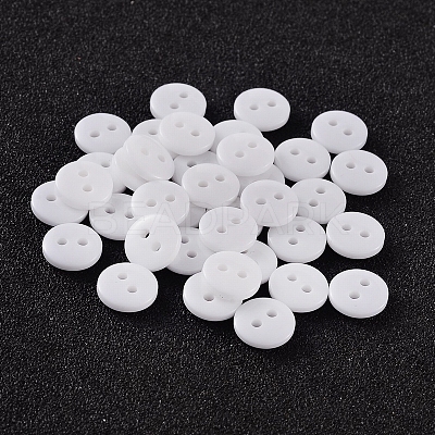 2-Hole Flat Round Resin Sewing Buttons for Costume Design BUTT-E119-18L-19-1