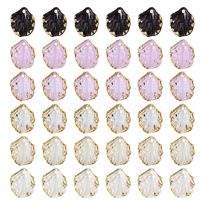 120Pcs 6 Colors Opaque Acrylic Pendants RESI-TA0002-97-1