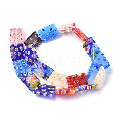 Rectangle Handmade Millefiori Glass Beads Strands LK-R004-22-1