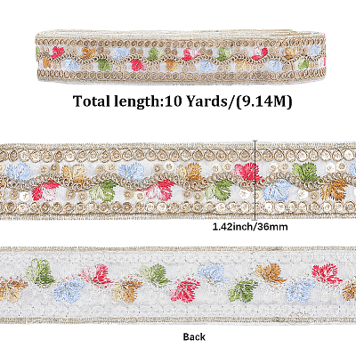 Polyester Embroidery Paillette Ribbon OCOR-WH20003-39B-1