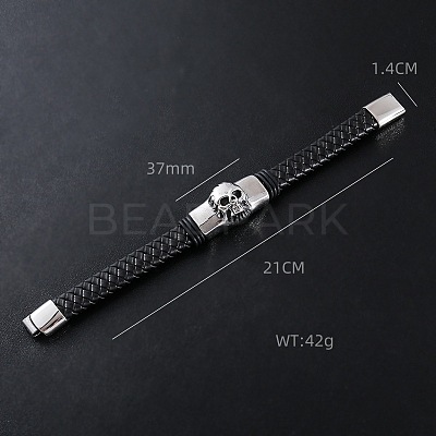 Punk Braided PU Leather Cord Bracelets EQ6903-1