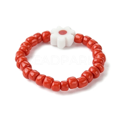Glass Seed Beads Stretch Rings RJEW-MZ00023-1
