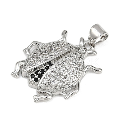 Brass Micro Pave Cubic Zirconia Pendants KK-A260-07B-P-1