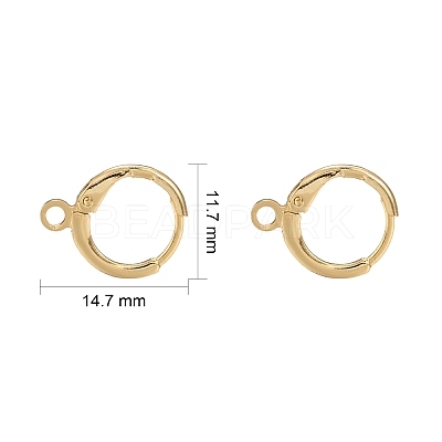 Brass Huggie Hoop Earring Findings X-KK-L179-04G-A-1