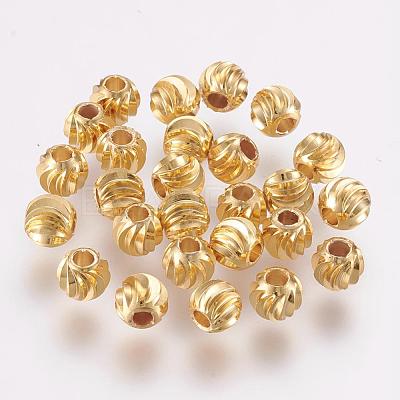 Brass Spacer Beads KK-G312-01G-6mm-G-1