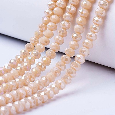 Electroplate Glass Beads Strands EGLA-A034-P3mm-B02-1