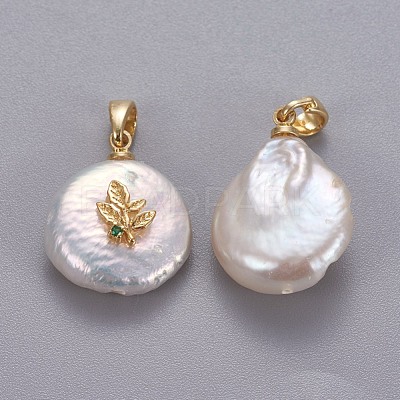Natural Cultured Freshwater Pearl Pendants KK-L187-06G-1