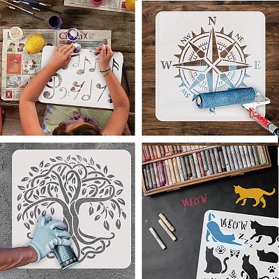 Plastic Reusable Drawing Painting Stencils Templates DIY-WH0202-358-1