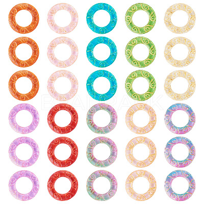 40Pcs 10 Colors Baking Paint and Golden Metal Enlaced Glass Beads DGLA-TA0001-65-1