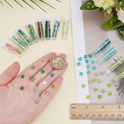 240Pcs 12 Colors 2-Hole Baking Paint Glass Seed Beads SEED-ME0001-10B-1