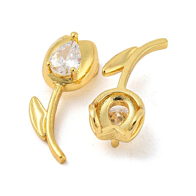 Golden Rack Plating Brass Micro Pave Cubic Zirconia Pendants KK-R153-13B-G-1