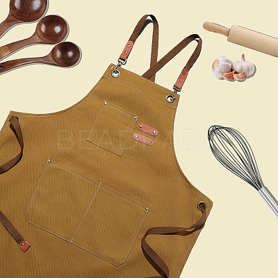 Canvas Cotton Apron AJEW-WH20060-29A-1