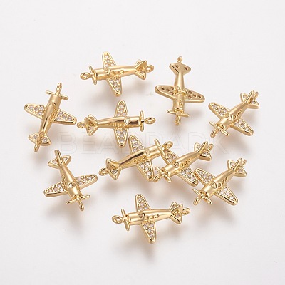 Brass Cubic Zirconia Links ZIRC-E162-01G-1
