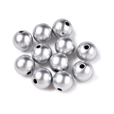 Matte Style Spray Painted Acrylic Beads ACRP-S669-8mm-01-1-1