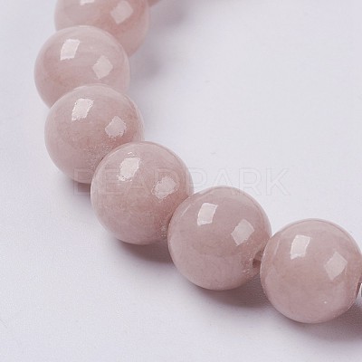 Natural Yellow Jade Beaded Stretch Bracelet BJEW-P209-15-6mm-1