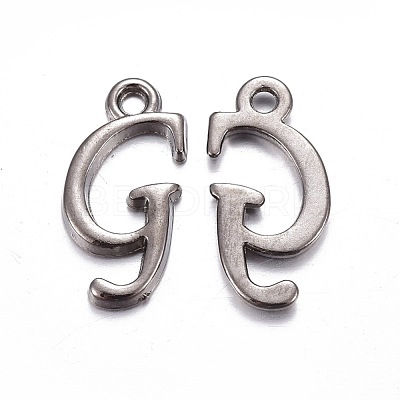 Gunmetal Plated Alloy Letter Pendants PALLOY-J718-01B-G-1
