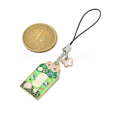 12Pcs 6 Style Japanese Style Enamel Omamori Blessing Decoration Phone Charms Strap HJEW-PH01770-1