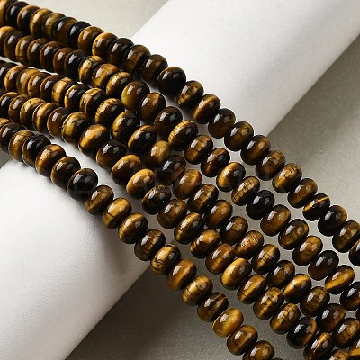 Natural Tiger Eye Beads Strands G-A275-B01-4x6mm-1
