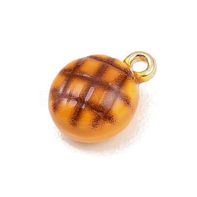Pineapple Bun Alloy Enamel Charms ENAM-P264-01A-G-1