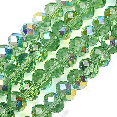 Electroplate Transparent Glass Beads Strands EGLA-A046-01C-04-1