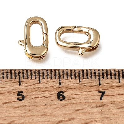 Brass Spring Gate Rings KK-CBA4292-10G-1