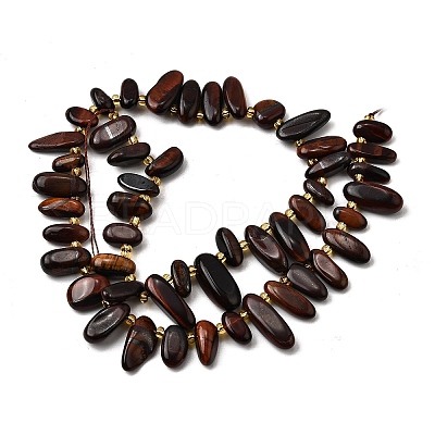 Dyed Natural Red Tiger Eye Beads Strands G-Z091-A17-1