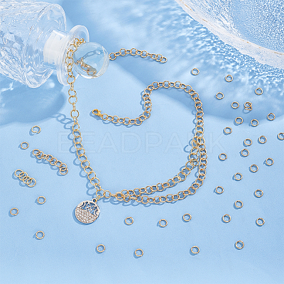 300Pcs 304 Stainless Steel Open Jump Rings STAS-UN0058-56G-01-1