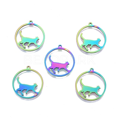 Ion Plating(IP) 201 Stainless Steel Pendants STAS-N098-098M-1