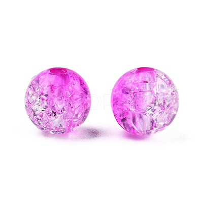 Transparent Crackle Acrylic Beads CACR-N002-02B-1