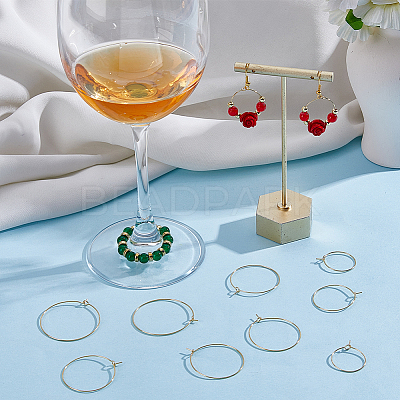 120Pcs 4 Styles 316 Surgical Stainless Steel Wine Glass Charms Rings STAS-BBC0009-37G-1