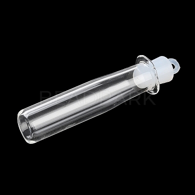 Clear Glass Wishing Bottle Pendants GLAA-A010-01I-1