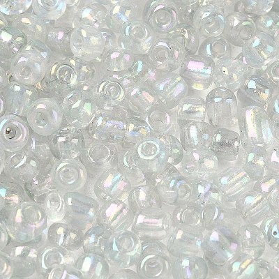 Transparent Rainbow Colours Round Glass Seed Beads X-SEED-A007-4mm-161-1