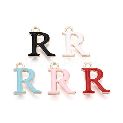 Rack Plating Alloy Enamel Pendants ENAM-T024-53R-G-1