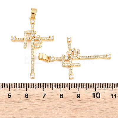 Easter Brass Micro Pave Clear Cubic Zirconia Pendants ZIRC-F148-14H-G-1