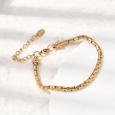 304 Stainless Steel Boston Link Chains Bracelets for Women BJEW-A158-02F-G-1