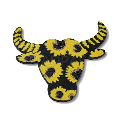 West Cowboy Style Printed Acrylic Pendants SACR-WH0001-29B-02-1