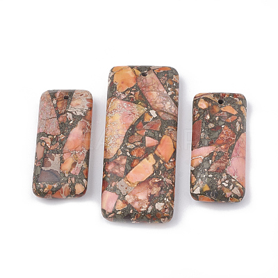 Synthetic Gold Line Regalite/Imperial Jasper/Sea Sediment Jasper Pendants G-S328-002D-1