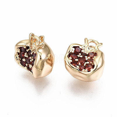 Brass Micro Pave Chocolate Cubic Zirconia Charms X-KK-S360-047-NF-1
