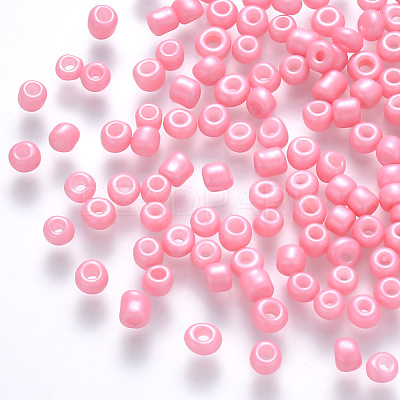 6/0 Baking Paint Glass Round Seed Beads SEED-S036-01C-04-1