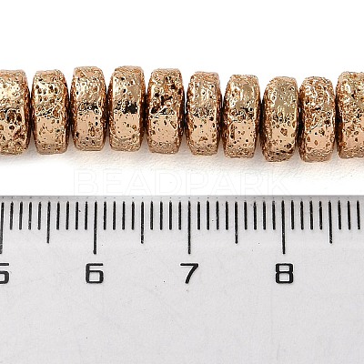 Electroplated Natural Lava Rock Beads Strands G-I360-A04-02-1