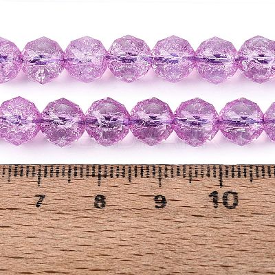 Crackle Transparent Glass Beads Strands GLAA-Q108-02A-08-1