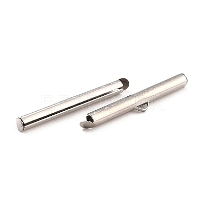 Non-Tarnish 304 Stainless Steel Slide On End Clasp Tubes STAS-C044-08E-P-1
