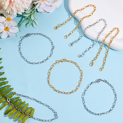 40Pcs 2 Colors Iron Cable Chain Bracelets IFIN-ME0001-12-1
