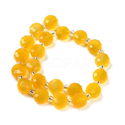 Natural Yellow Agate Beads Strands G-B153-B03-1